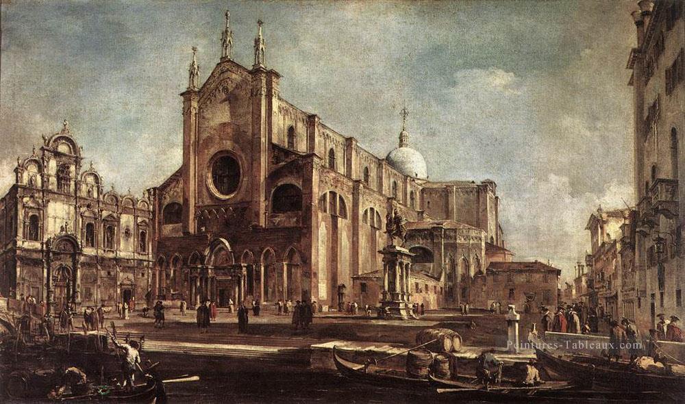 Campo Santi Giovanni et Paolo école vénitienne Francesco Guardi Peintures à l'huile